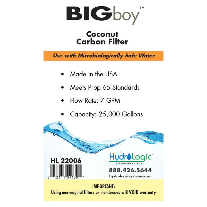 Hydro-Logic Big Boy Green Coconut Carbon Filter