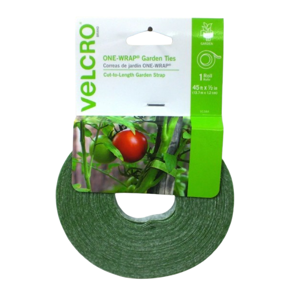 VELCRO Brand 45 Feet Green Hooks ONE-WRAP Garden Ties 45ft x 1/2in Roll
