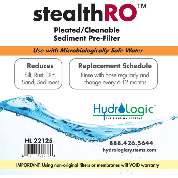 Hydro Logic Stealth-RO Pleated Sediment Filter (HL22125)