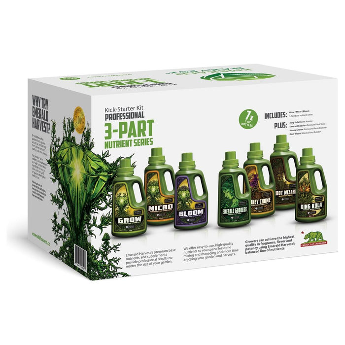 Emerald Harvest Kick Starter Kit, Professional 3 Part Base - HydroPros