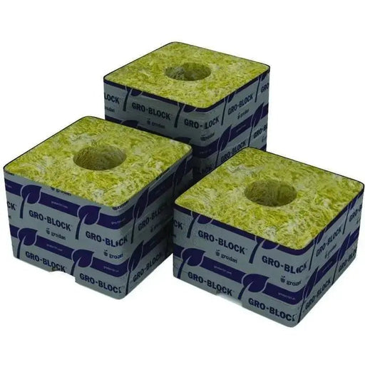 Grodan Delta 4 Block, 3" x 3" x 2.5" with holes - HydroPros