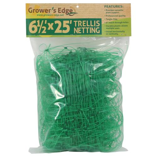Grower's Edge Green Trellis Netting 6.5' x 25'